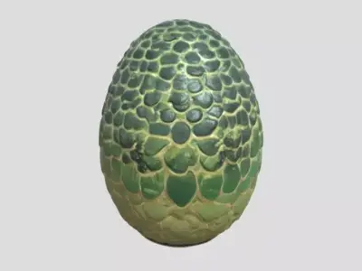 Green Shell Egg by Tripo Free low-poly 3D model