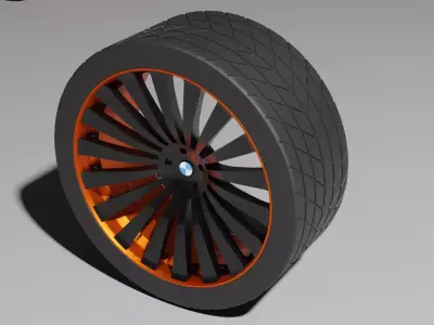 Car Wheel 3D model V3
