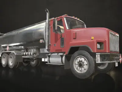 Classic Fuel Truck Low-poly 3D model