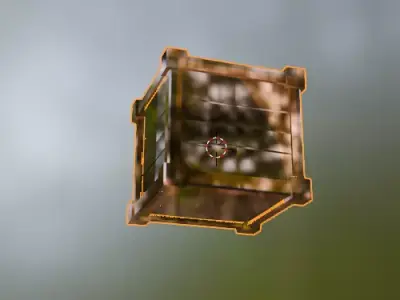 wooden crate Low-poly 3D model