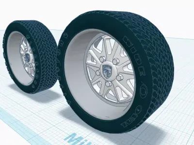 1-25th Fuchs style rims and with what if tires 3D print model