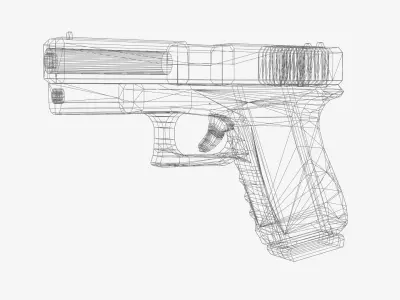 Glock 17 Gun 3D Model Low-poly 3D model