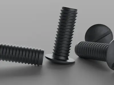 High-Quality steel Screw 3D model