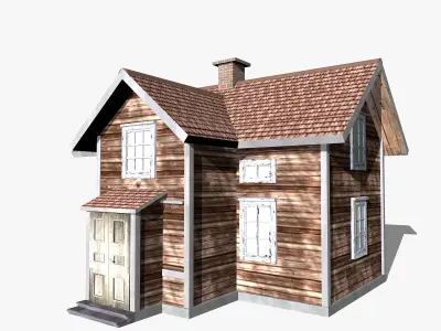 Wooden Old House 3D model