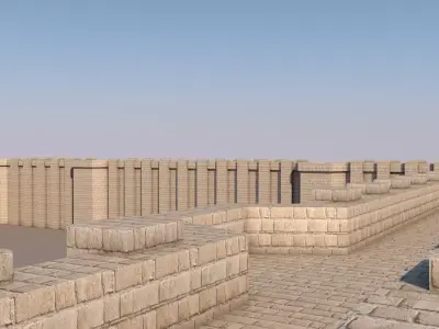 Low Poly Medieval Walls Low-poly 3D model