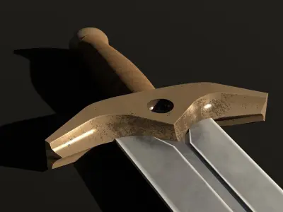 LowPoly Medieval Short Sword GameReady Weapon Free low-poly 3D model