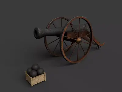 Cannon 3D model 5