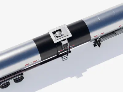 Hot Oil Tank Trailer Low-poly 3D model