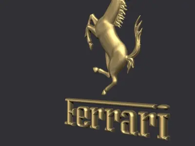 Ferrari Prancing Horse Logo Bas Relief for CNC 3D Print STL 3D print model