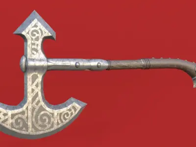 Steel Axe Low-poly 3D model order