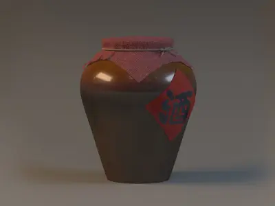 pitcher Jar bottle Jug liquor Wine Jar antique art water wine 3D model