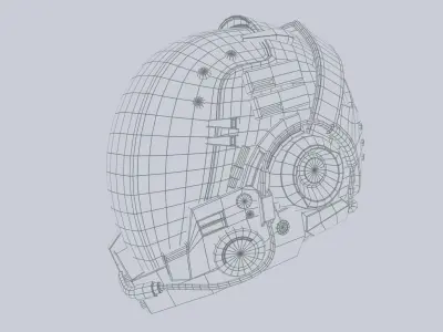 Scifi helmet Low-poly 3D model