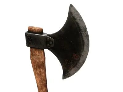 Ax Medieval Low-poly 3D model 6