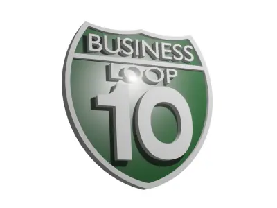 Sign Highway Business Loop 10 3D model