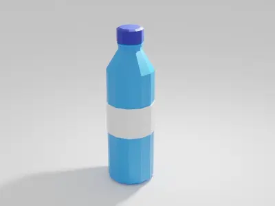 Low poly water bottles Free low-poly 3D model
