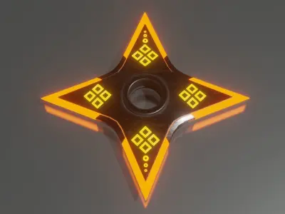 Shuriken Ninja Star Low-poly 3D model