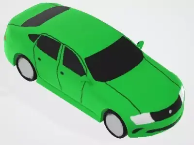 3D Sedan car Free low-poly 3D model