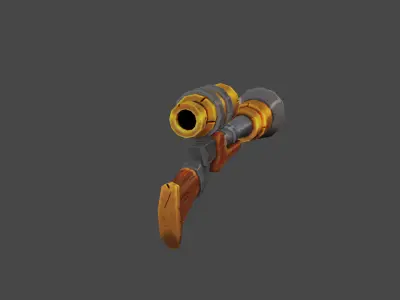 Blunderbuss - Thundergun - Handpainted - lowpoly 3D model 3D model