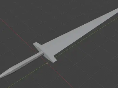 Sword Low-poly 3D model 19