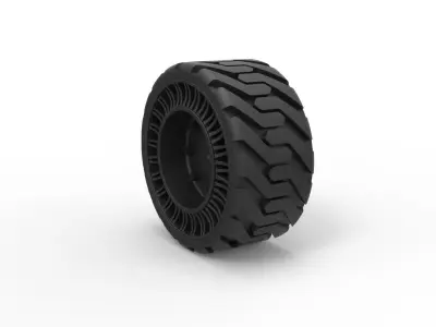 Twheel version 2 from Front loader 3D print model
