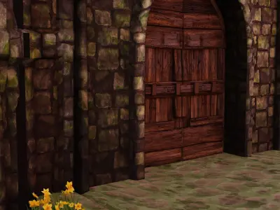 Medieval Stronghold Low-poly 3D model  Free low-poly 3D model