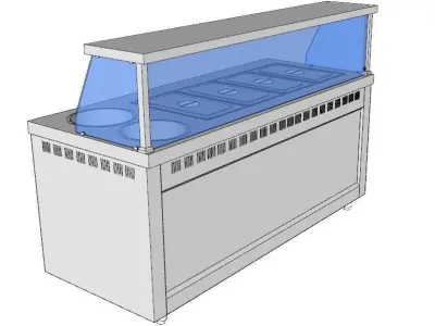 bainmarie with two soup 3D model