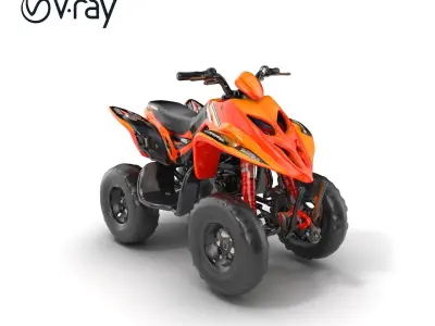 Orange Quad Bike Sporty Design model pack Low-poly 3D model