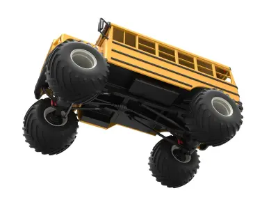 Vintage School bus Monster Truck Scale 1 to 25 3D print model