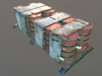 Oil Barrel Kit Low-poly 3D model