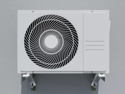 Modern Air Conditioner Outdoor Unit with Wall Bracket 3D model