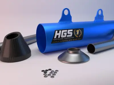 2-Stroke HGS Motocross Exhaust 3D model