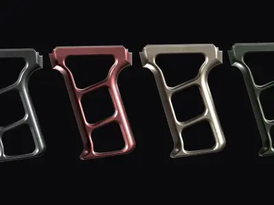 Tactical Dynamics aluminium skeletonized fore vertical grip Low-poly 3D model