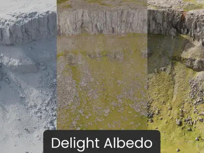 Mountain Cliffs Module - 3D PBR Model  purchase 3D model