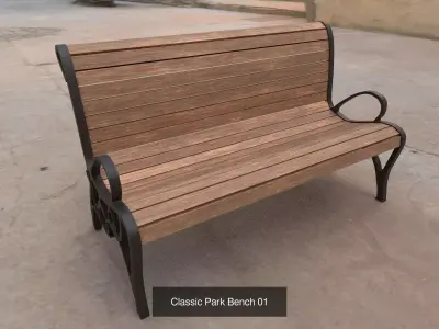 Park Bench Collection 01 3D Model Pack