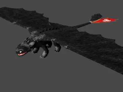 Toothless how to train your dragon Low-poly 3D model