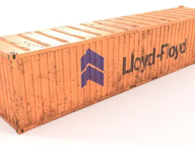 Container 40ft low poly PBR Low-poly 3D model purchase
