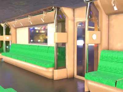 SUBWAY TRAIN INTERIOR 3D MODEL 3D model