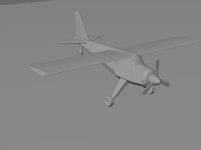 Classic Cartoon Aeroplane Low-poly 3D model purchase