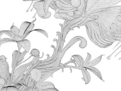 Exotic Colorful Plants - High-Poly Resolution Part 1 3D model