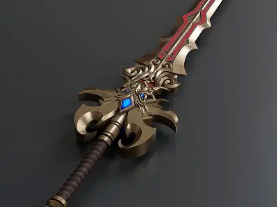 Stylized viking sword 2 3D model