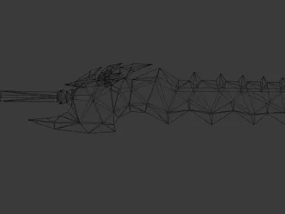 Futuristic Sword Low-poly 3D model 31