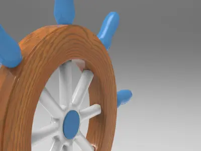 Ship Rudder Low-poly 3D model