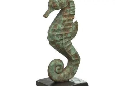 Seahorse statue Low-poly 3D model