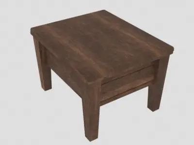 Antique wooden toilet Low-poly 3D model