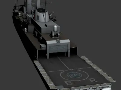 Amazon Class Destroyer Type-21 Low-poly 3D model