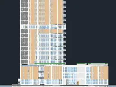 commercial center combined with office buildings 3D model purchase