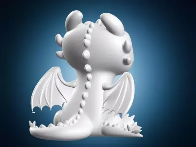 Light Fury Dragon 3D print model purchase