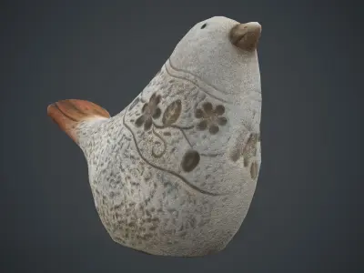 Bird Sculpture PBR Game Ready Low-poly 3D model