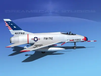 North American F-100D Super Sabre V11 USAF 3D model