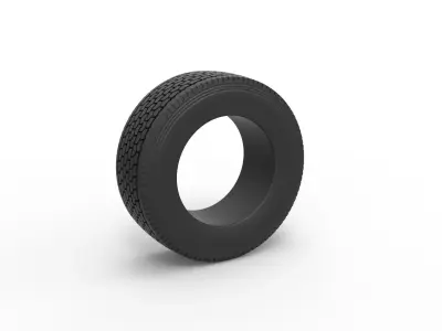 Semi truck tire 2 Scale 1 to 25 3D print model